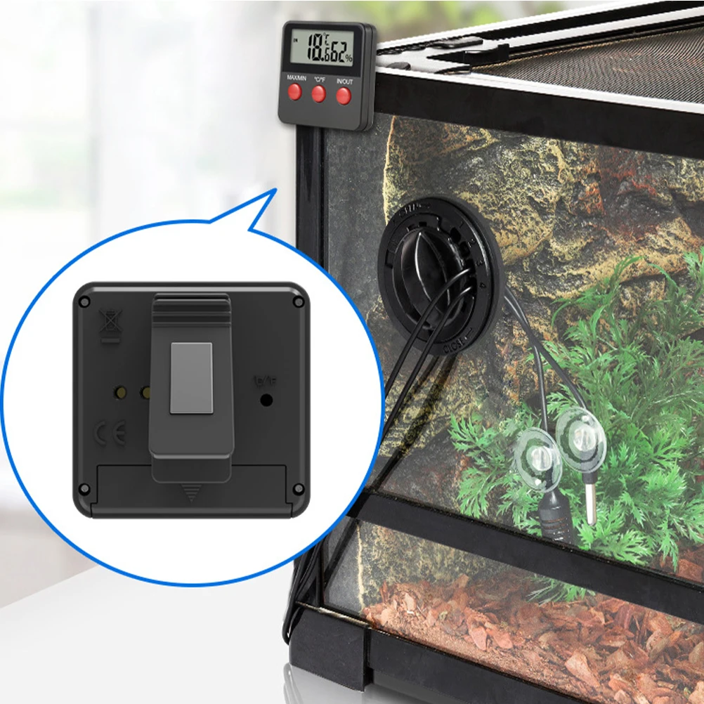 

2Sets Reptile Hygrometer Digital Thermometer for Reptile Box Egg Hatching Tank Turtle Snake Lizard Accessories Indoor Use