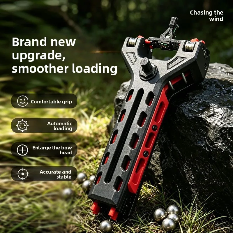 3D PRINT PLASTIC Rapid Fire Pulley Slingshot Automatic Ball Load Clip Continuous Adult Slingshot Outdoor Shooting 8MM STEEL BALL