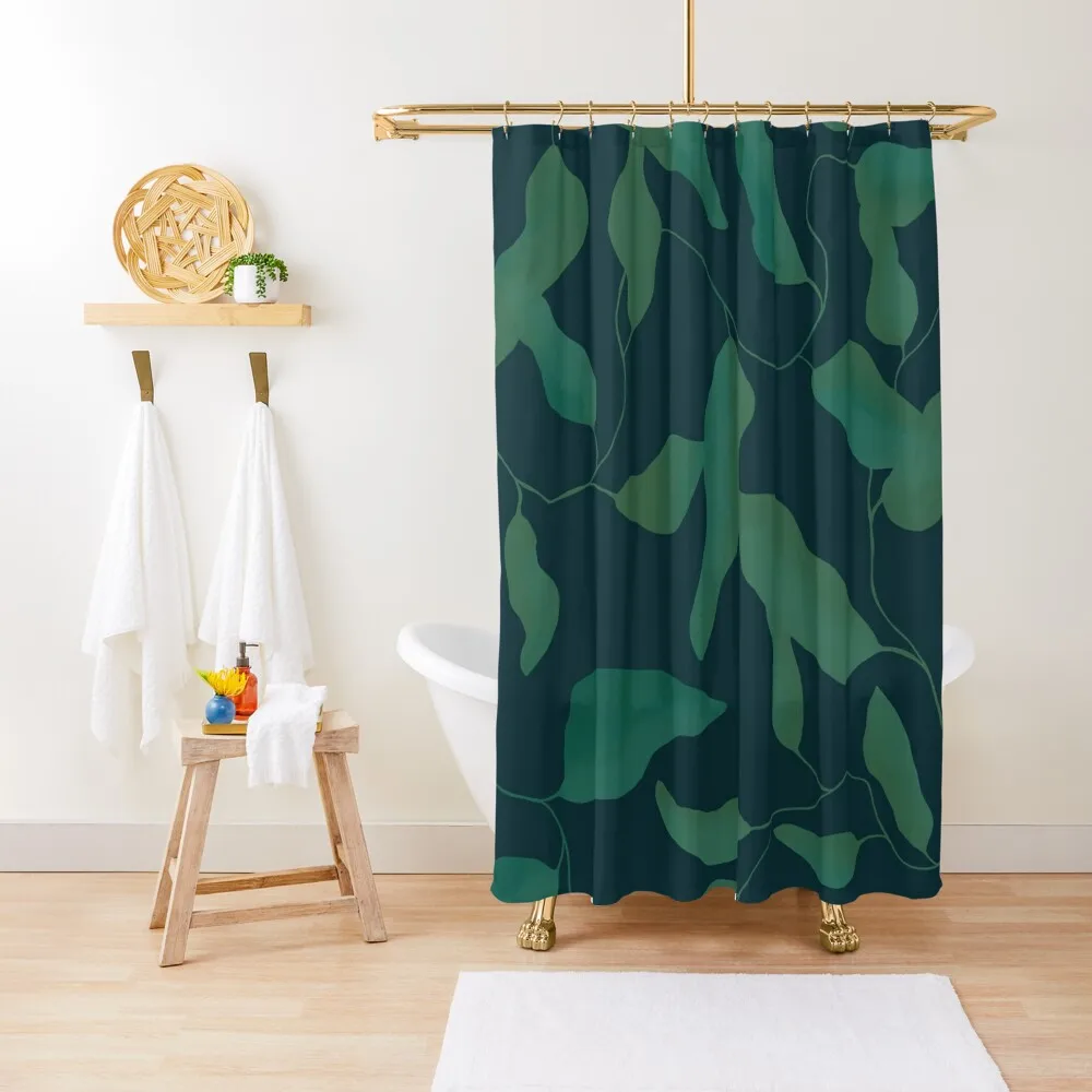 

Green leaf Shower Curtain Shower Waterproof Elegant Bathroom Curtain