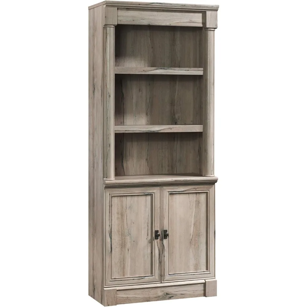 

Palladia Library with Doors/Book Shelf, L: 29.37 x W: 13.9 x H: 71.85, Split Oak