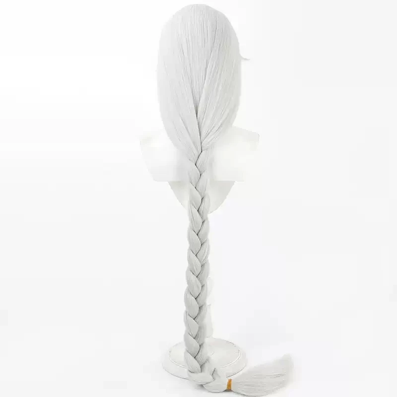 To Be Hero X Queen Cosplay Wig 100cm Women Long Straight Silver White Braided Heat Resistant Hair