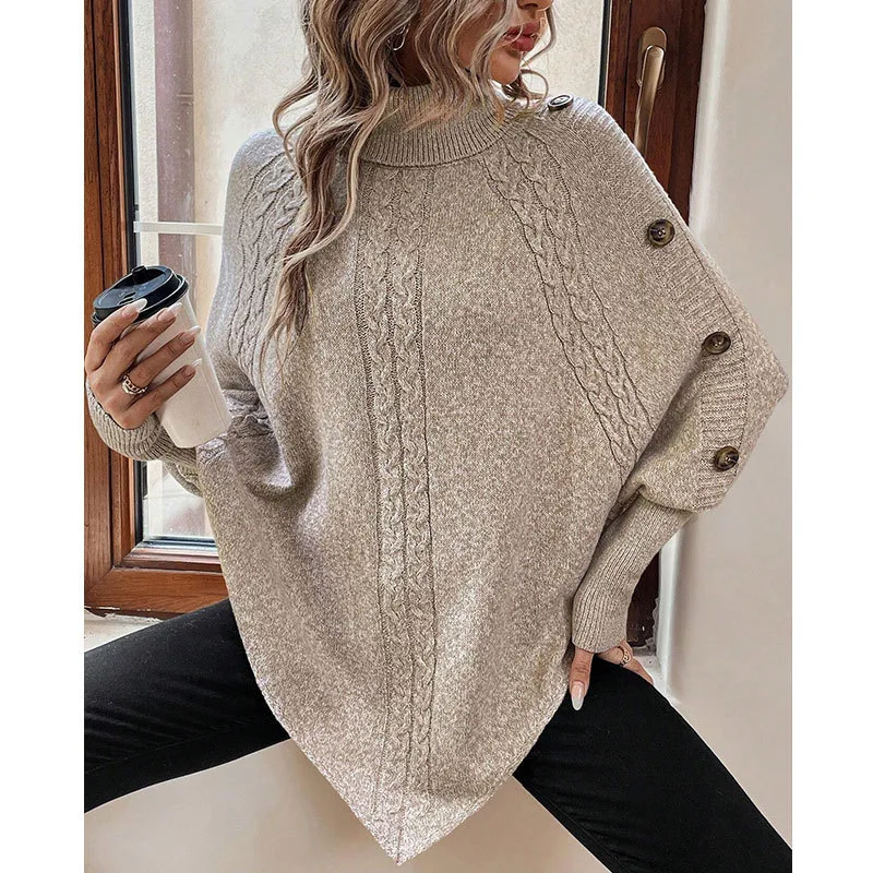 

Women's Autumn Winter Loose Sweater Oversized Stripe Round Neck Knit Long Sleeve Plus Size Rainbow Knitwear