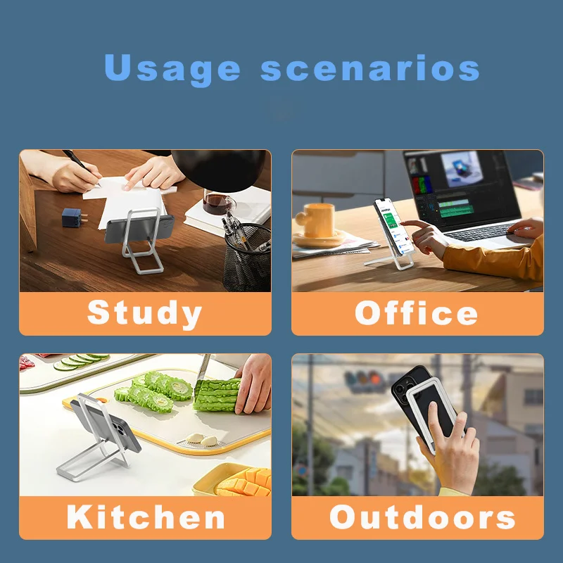 حامل هاتف محمول من سبائك الألومنيوم، حامل سطح مكتب قابل للتعديل قابل للطي لمشاهدة الفيديو بدون استخدام اليدين والتعلم عبر الإنترنت والقراءة #4