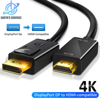 4K 2K DisplayPort to HDMI-compatible Video Audio Converter Adapter Display Port DP Cable for Laptop TV Projector Monitor PC PS3