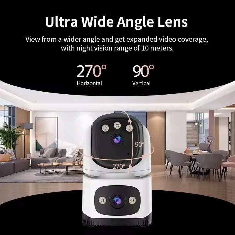 

5MP HD 2.4G Wifi PTZ Camera Outdoor Dual Lens Dual Screen AI Auto Tracking IP Camera CCTV Audio Video Surveillance P2P Cameras