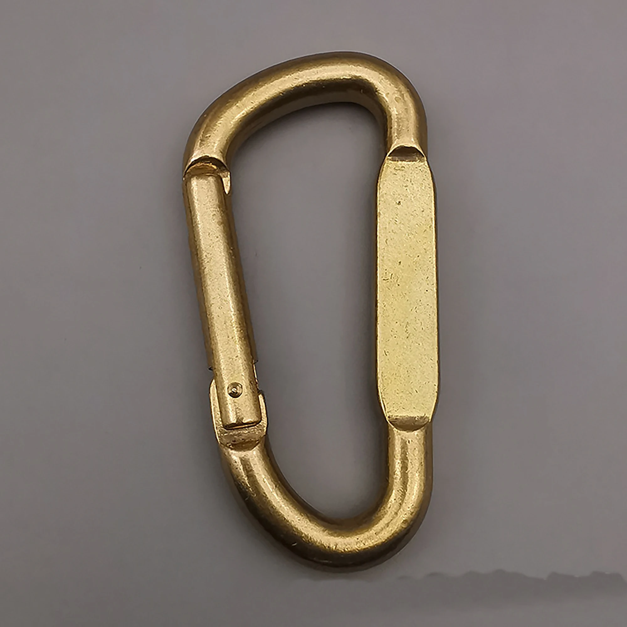 Extra large 3 inch Solid brass Simple D Oval Spring load Snap carabiner keychains Hooks clip Purse Shoulder Strap EDC FOB Car