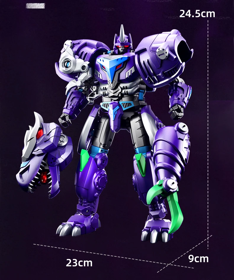 Transforming Tyrant T-REX Action Figure - iXT-1611 Beast Wars Robot Mode, 24.5cm Poseable Dinosaur Toy for Adult & Collectors