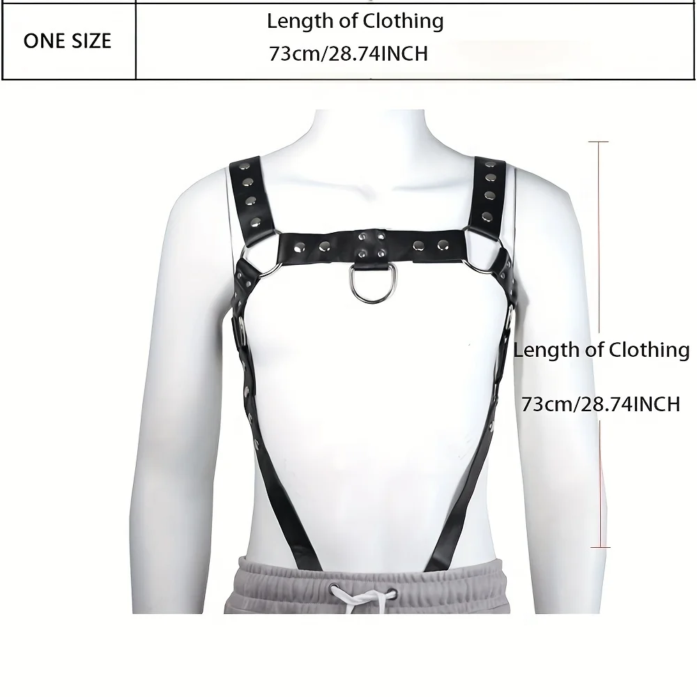 Men Harness Gay BDSM Pu Leather Adjustable Suspeners Sex Bondage Harness Sex Belt Erotic Costume Chest Harness