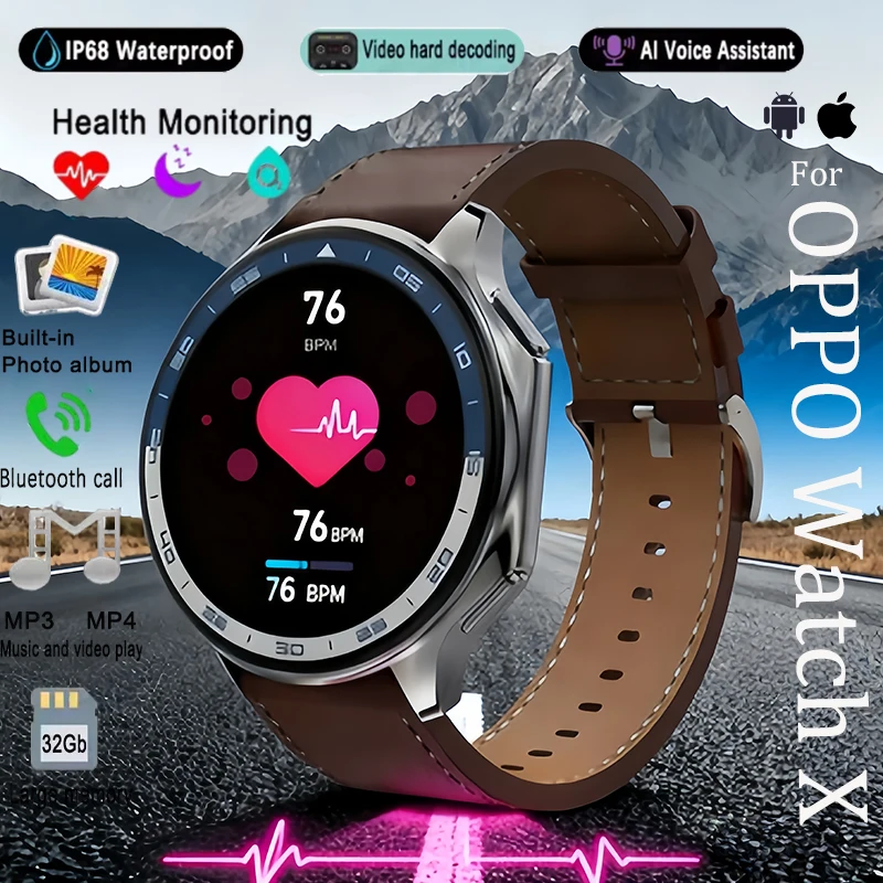 

Watch X New For OPPO High-end Business Watch 32GB Large Memory Smartwatch Men's Sports Waterproof Smart Watch Watch Android IOS