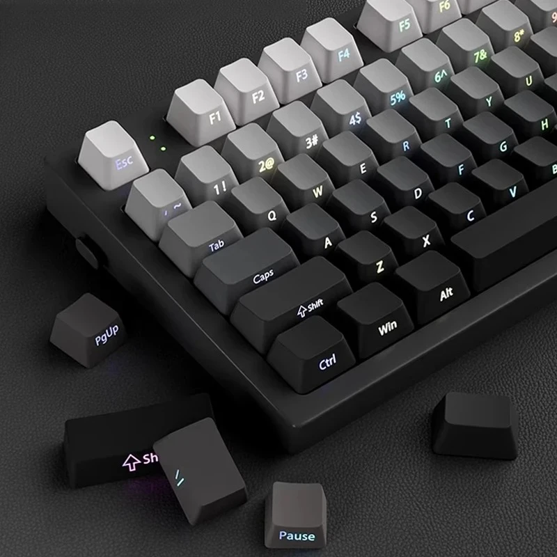 

133-135 клавиш, градиентные колпачки для клавиш, OEM-профиль с боковой печатью PBT Double Shot для переключателей MX, игровые колпачки для механической клавиатуры MX