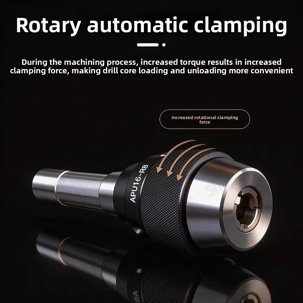 MT3-APU13 Thread M12 Integrated Keyless Drilling Chuck Straight Shank Self-Tightening for Milling Drilling Machine