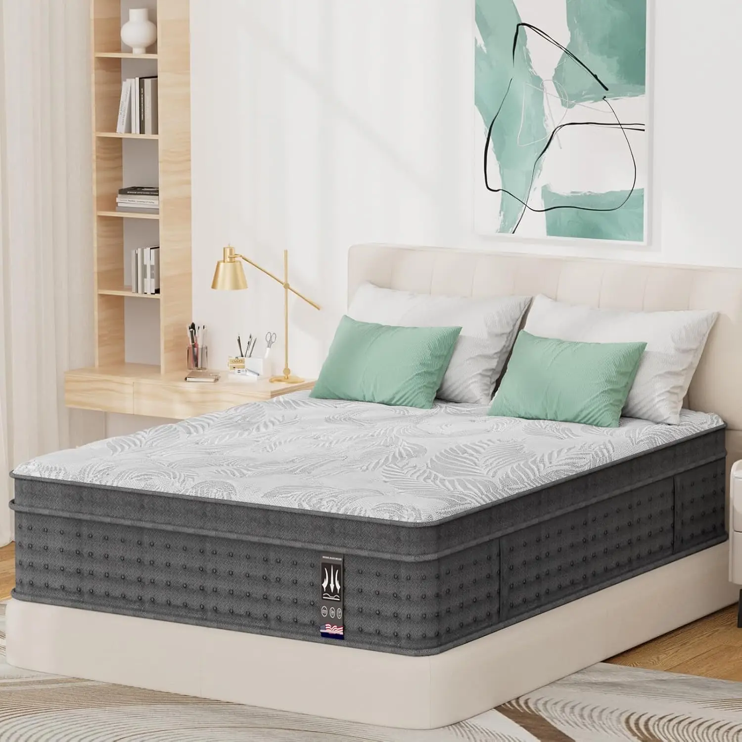 

Twin Mattress 14 Inch, Twin Size Hybrid Mattresses with Motion Isolation & Pressure Relief, Fiberglass Free, Customized