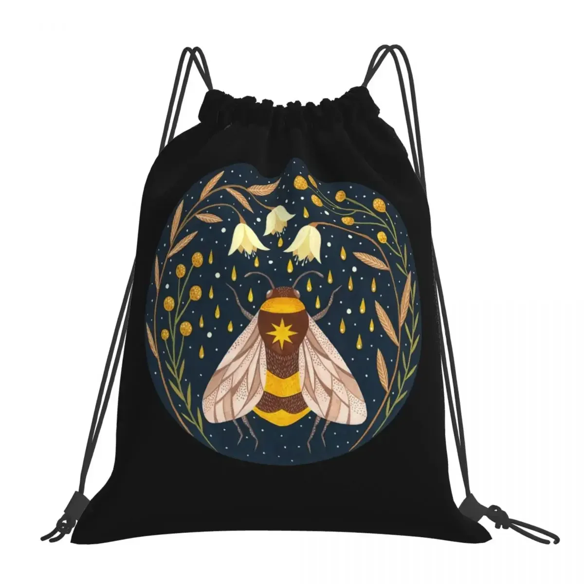 Harvester Of Gold Backpacks Casual Portable Drawstring Bags Drawstring Bundle Pocket Storage Bag BookBag For Travel Students