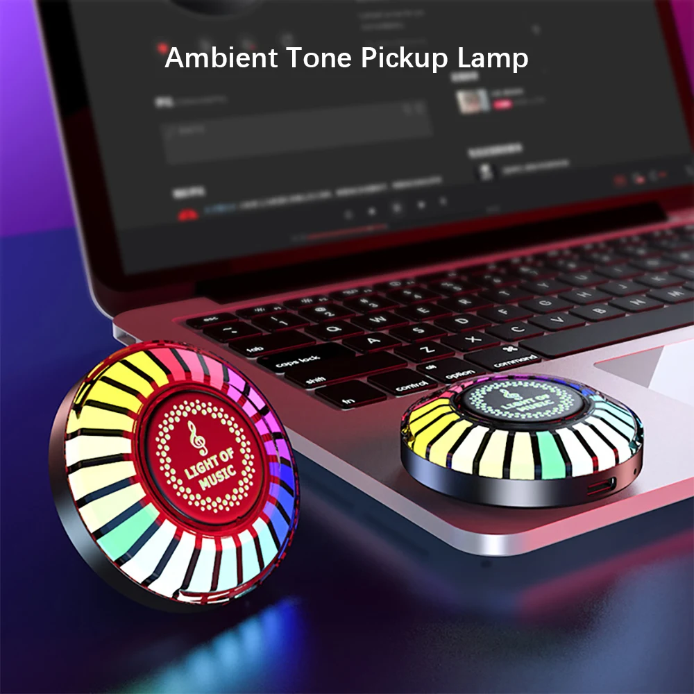 Akıllı Manyetik RGB Pikap Ortam Işıkları, Led Sihirli Renk Yaratıcı Ses Kontrolü Müzik Ritim Lambası, E-Spor Araba Ev Dekor için