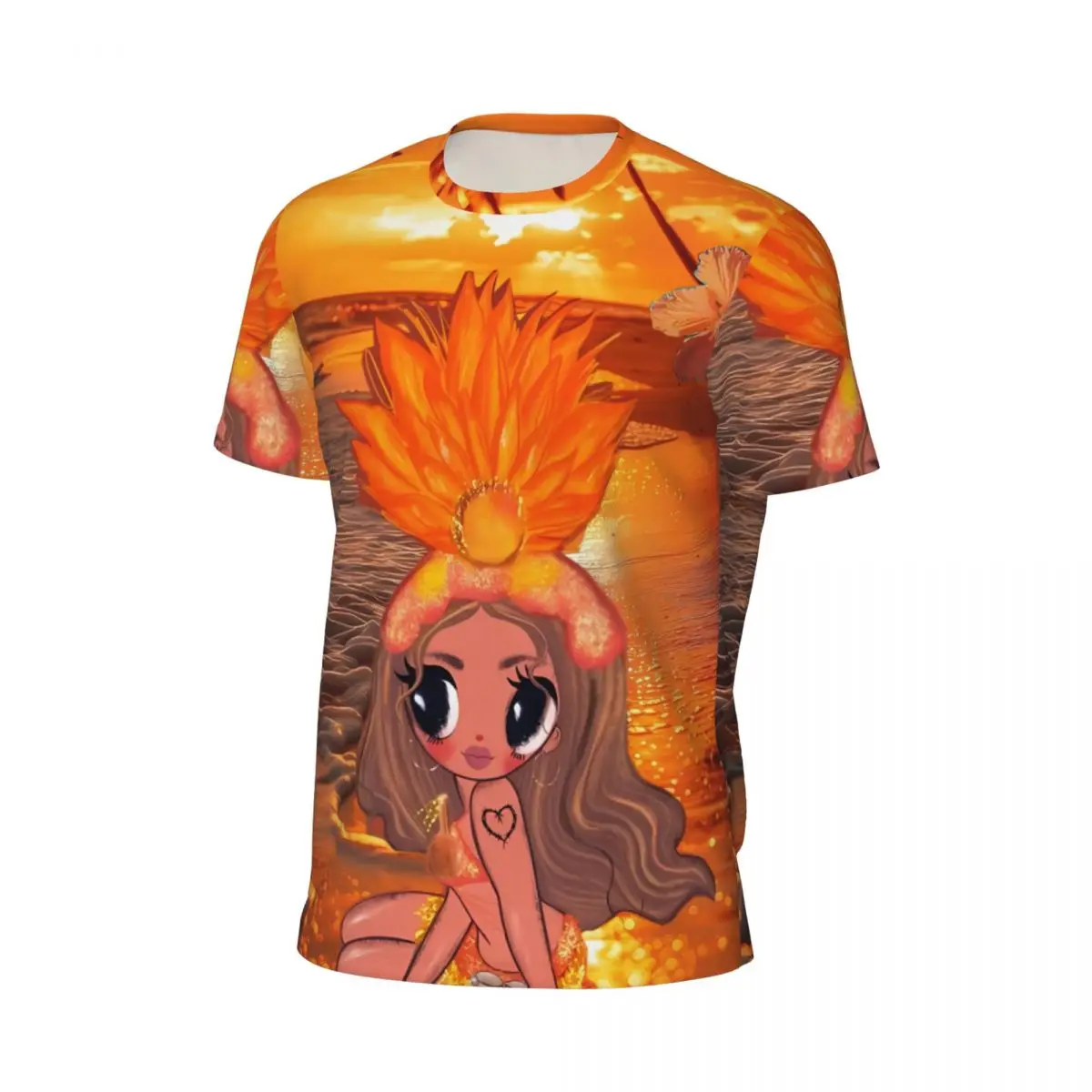 K-Karol G Beach Sunset Hibiscus Art Running T Shirt Summer Vintage T Shirts Fashion Tshirt For Mens Custom Top Tees Large Size