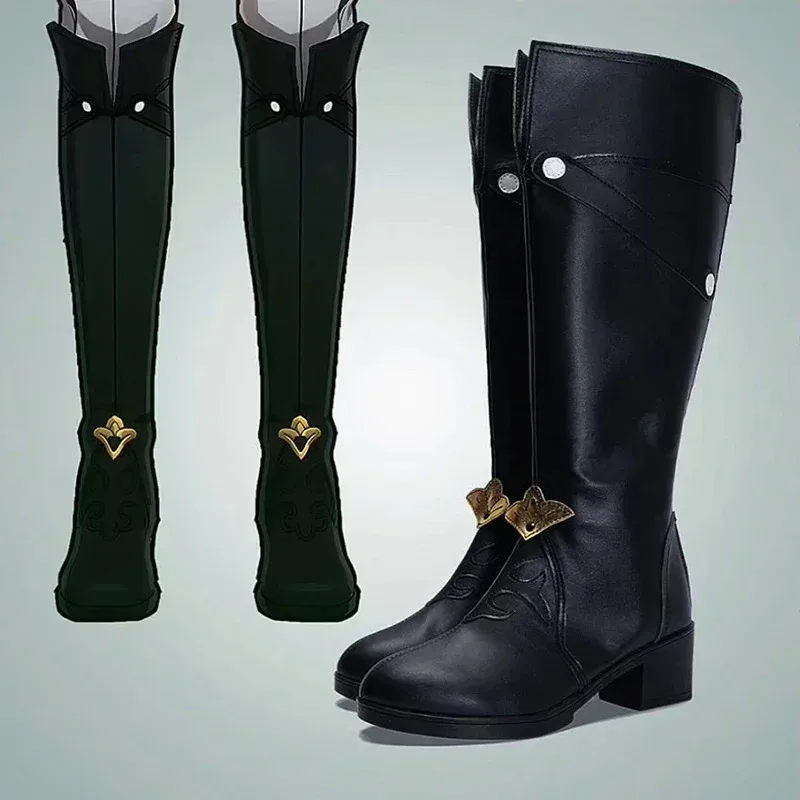 

RealCos Honkai Star Rail Luocha, ботинки для косплея, обувь из искусственной кожи, реквизит для вечеринки в честь Хэллоуина