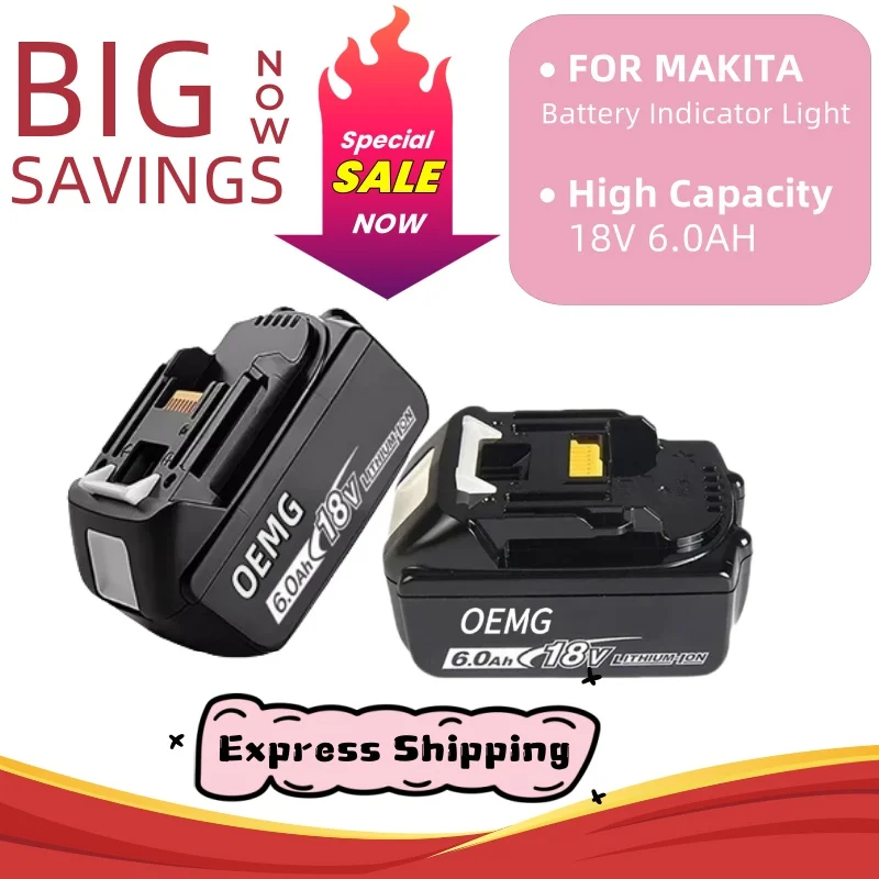

FOR Makita 18V 6.0Ah Battery: DIY Ready 18V steady output, 6.0Ah runtime. Works with FOR Makita home tools, charges fast