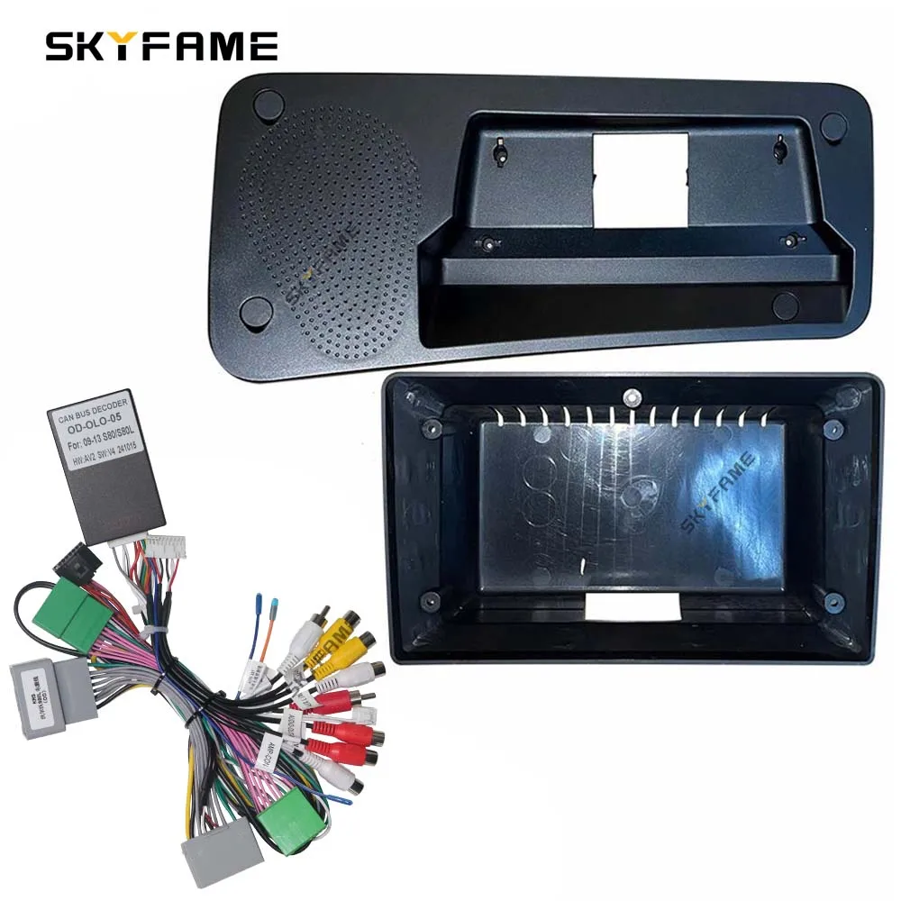 SKYFAME Car Fascia Frame Adapter Canbus Box Decoder Android Radio Dash Fitting Panel Kit For Volvo S80