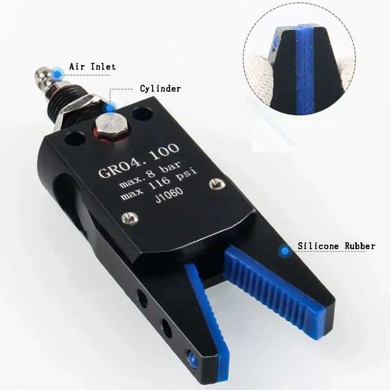 Pneumatic Gripper Manipulator Fixture with Magnetic Induction Antiskid Cover for Injection Molding Robot Arm Automation Tool