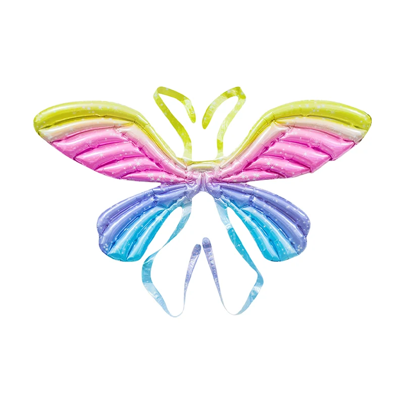 2pcs 3D Butterfly Wing Balloons DIY Backpack Rainbow Gradient Butterfly Foil Ballon Wedding Birthday Party Decorations Shower