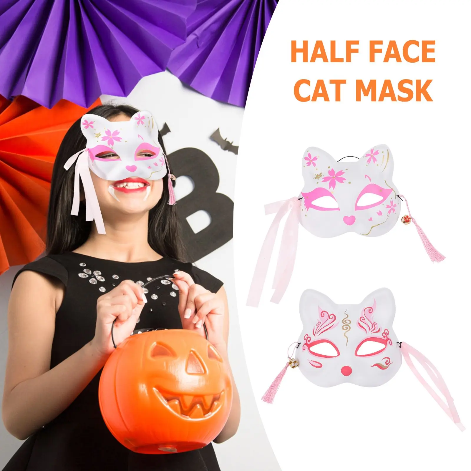 2 pezzi Maschere per gatti in stile giapponese Costumi da festival leggeri e confortevoli Accessori per cosplay anime Grandi regali