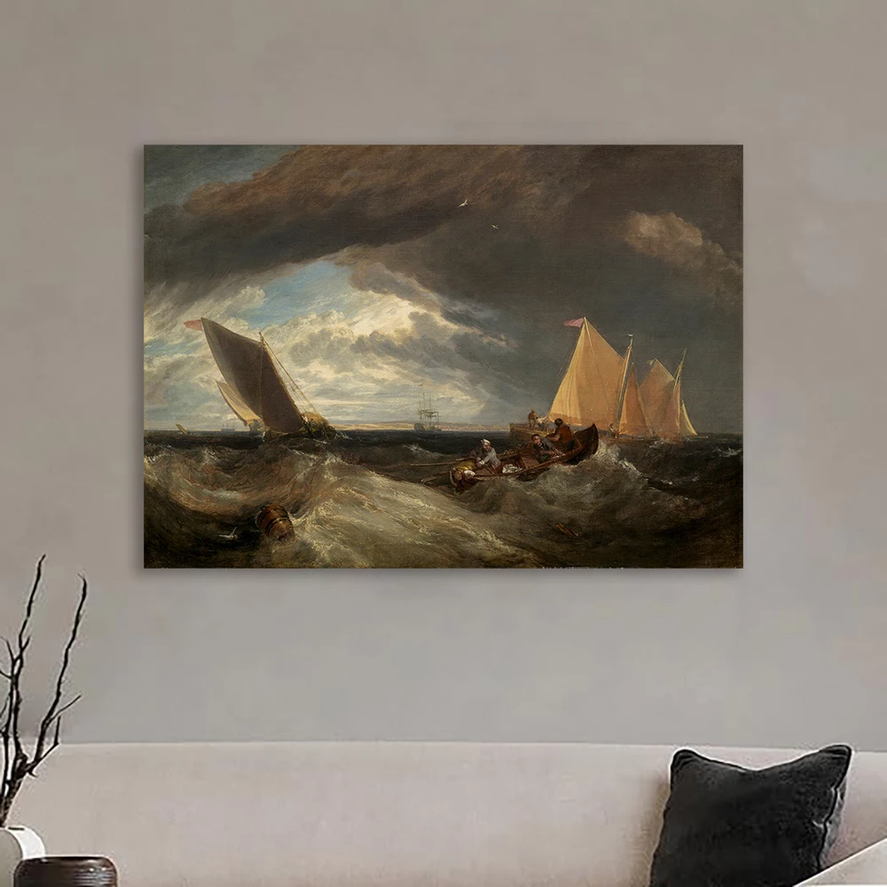 Impressionism Turner Rain, Steam and Speed Oil Painting Prints Northumberland Shipwreck Shore Art Canvas Painting Gallery Decor