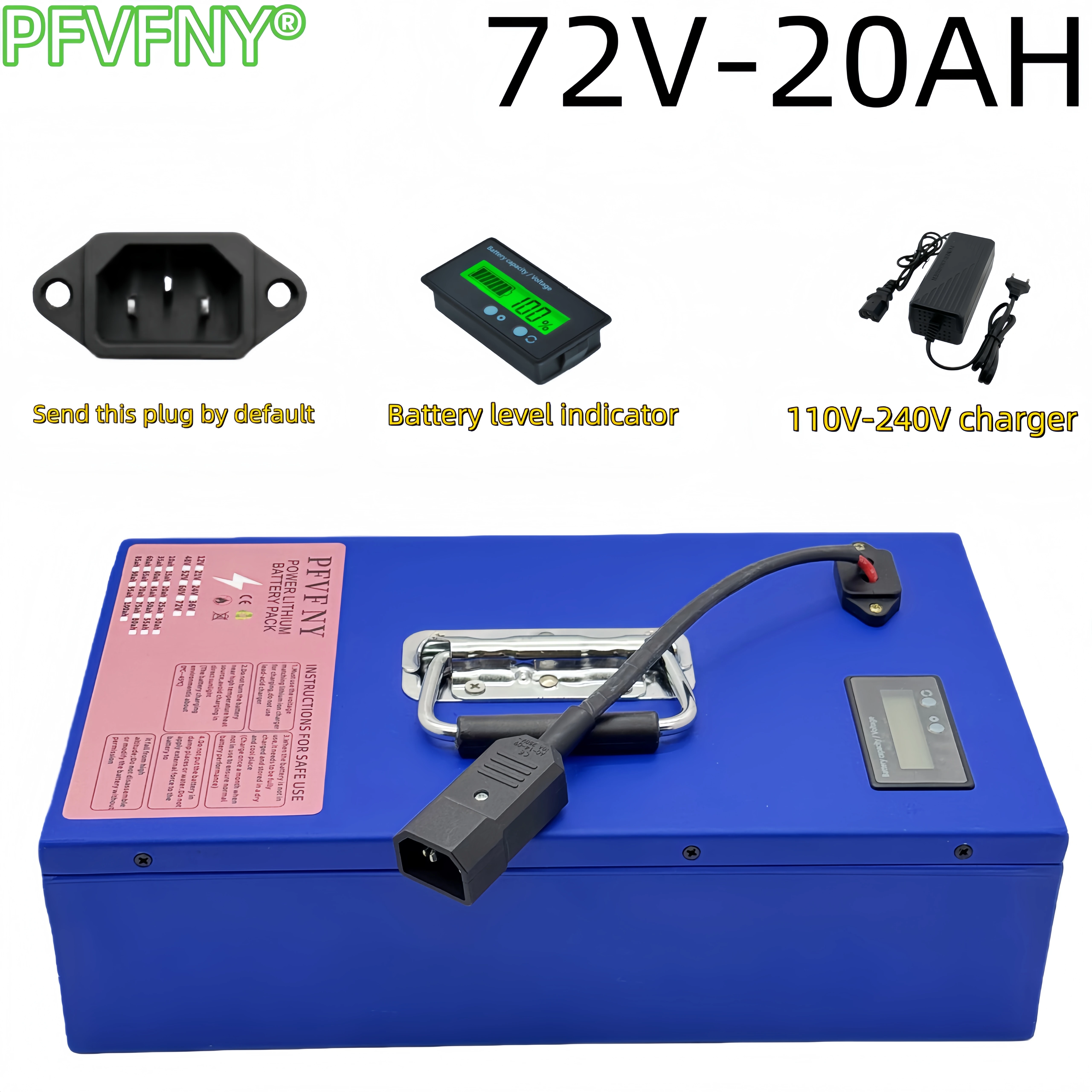 Bateria de lítio PFVFNY 72V 20 - 72V 40Ah Lifepo4 Battery Pack avaliação e preço