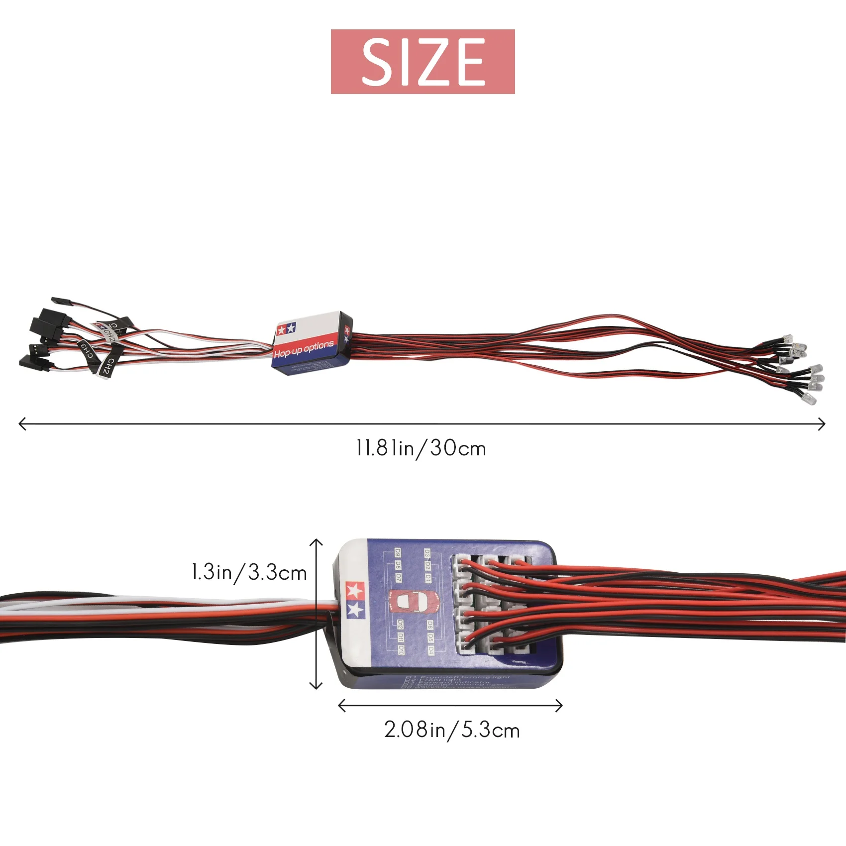 B49B-12 LED طقم الإضاءة توجيه الفرامل محاكاة ضوء فلاش ل 1/10 موديلات صغيرة RC سيارة يوكومو تاميا HSP HPI محوري RC4WD #2