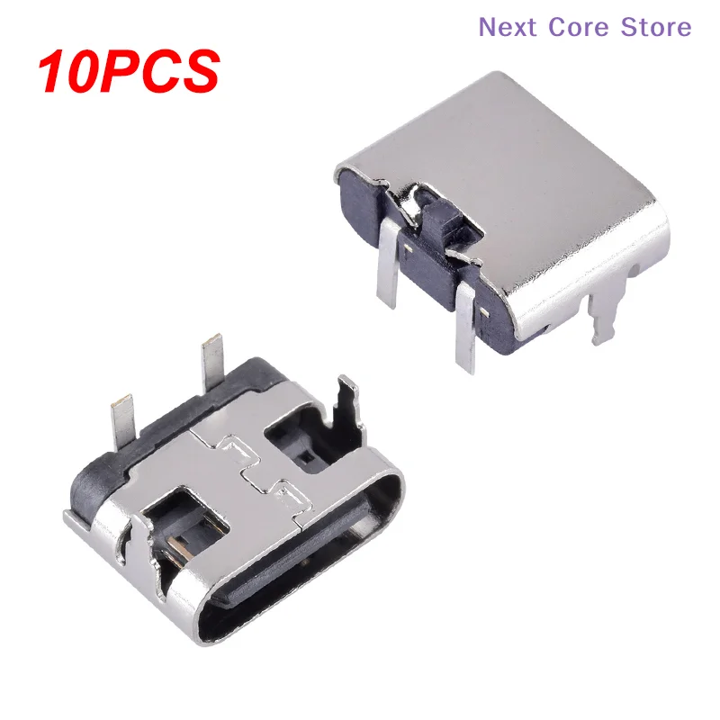[NC]10Pcs 2 Pin Micro USB Type C Connector Socket USB 3.1 Type-C Female Power Jack Dock For Mobile Phone Charging Port[NC]