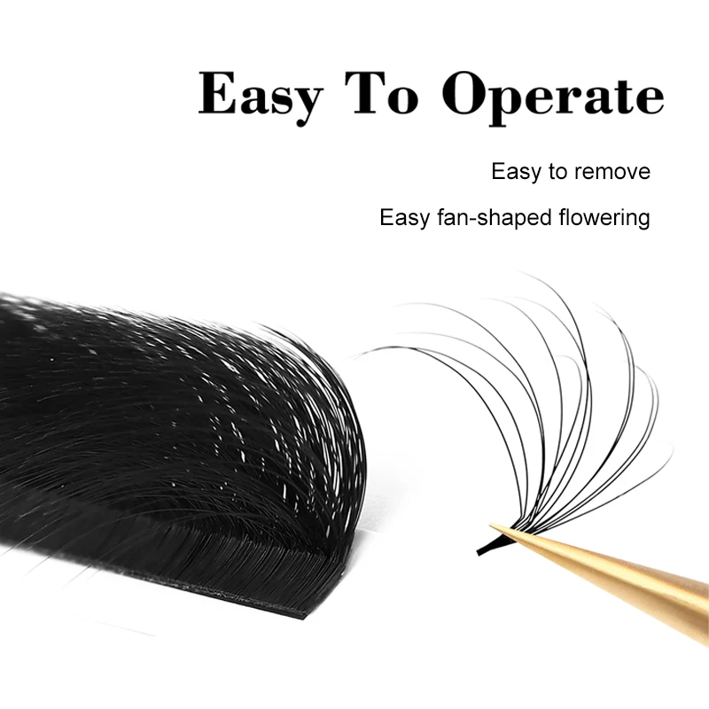 رموش برية 6D من وينكي بيوتي، وصلات رموش كاميليا مزدوجة الطبقة، مراوح حجم مسبقة الصنع Wispy 0.07 C/D رموش فردية