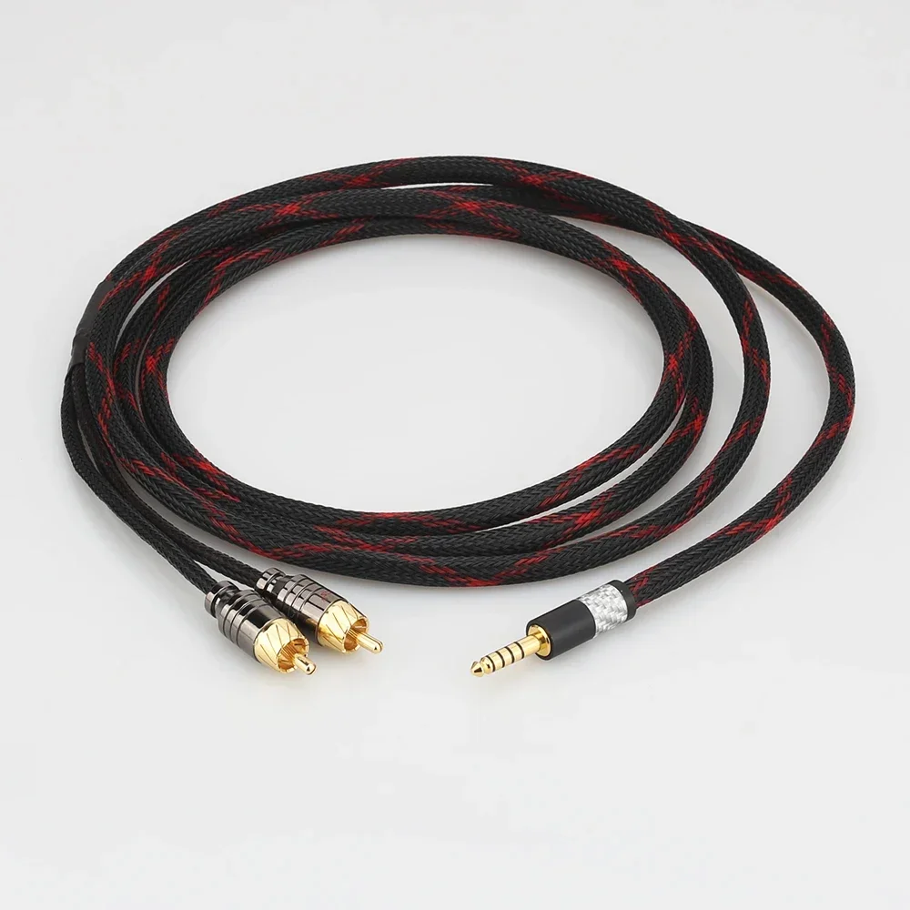 

Hifi audio 4.4mm Male Balanced to 2 RCA Upgraded Cable hi-end audio extension interconnect cable