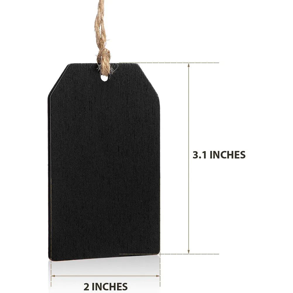 40pcs Mini Wooden Blackboard Hanging Decorations – Square DIY Craft Sheets for Party & Home Decoration