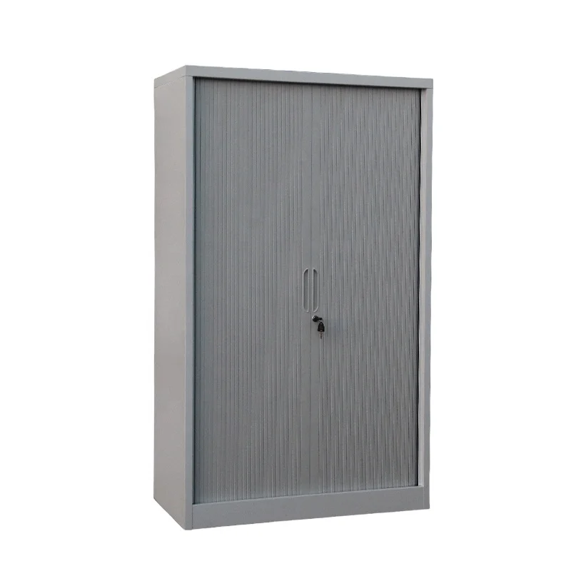 #￥forWholesale Office Furniture 2 Door Tambour Door Steel Lockable Storage Cabinet