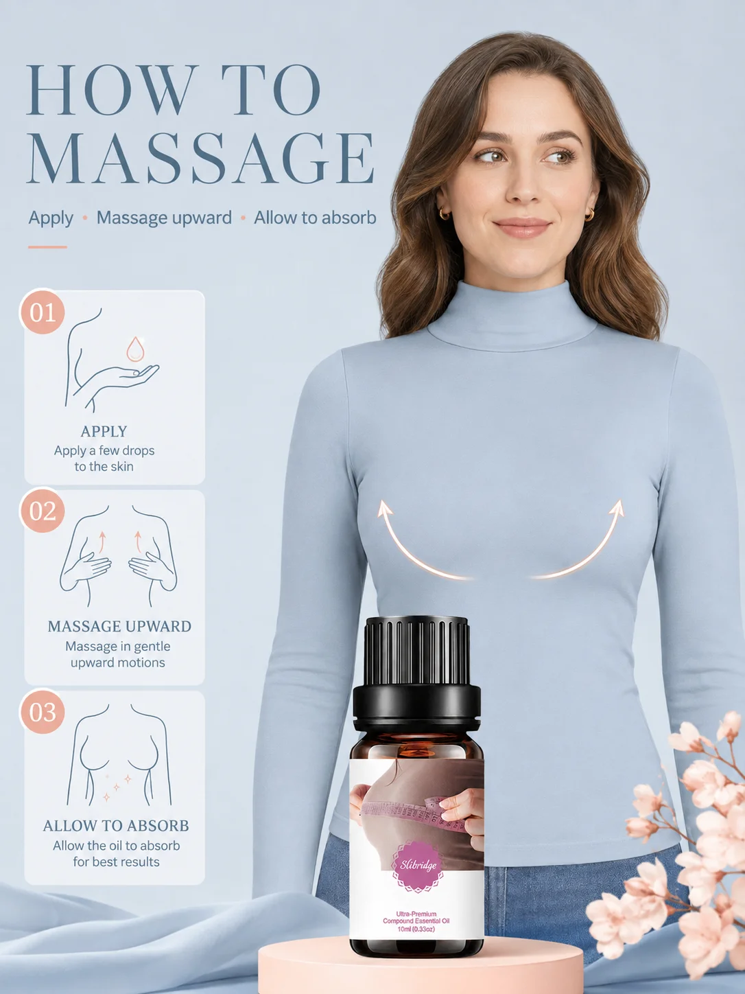Moisture‑Replenishing Massage Treatment Oil Support Skin Firmness Appearance Ideal for Regular Chest Area Body‑care Routine