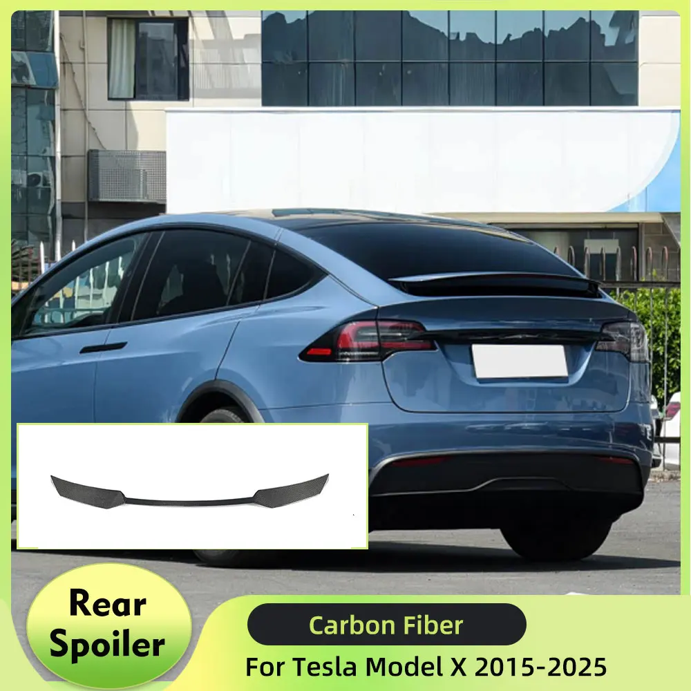 

Car Rear Spoiler for Tesla Model X 2015-2025 Carbon Fiber Car Rear Spoiler Trunk Boot Lip Wing