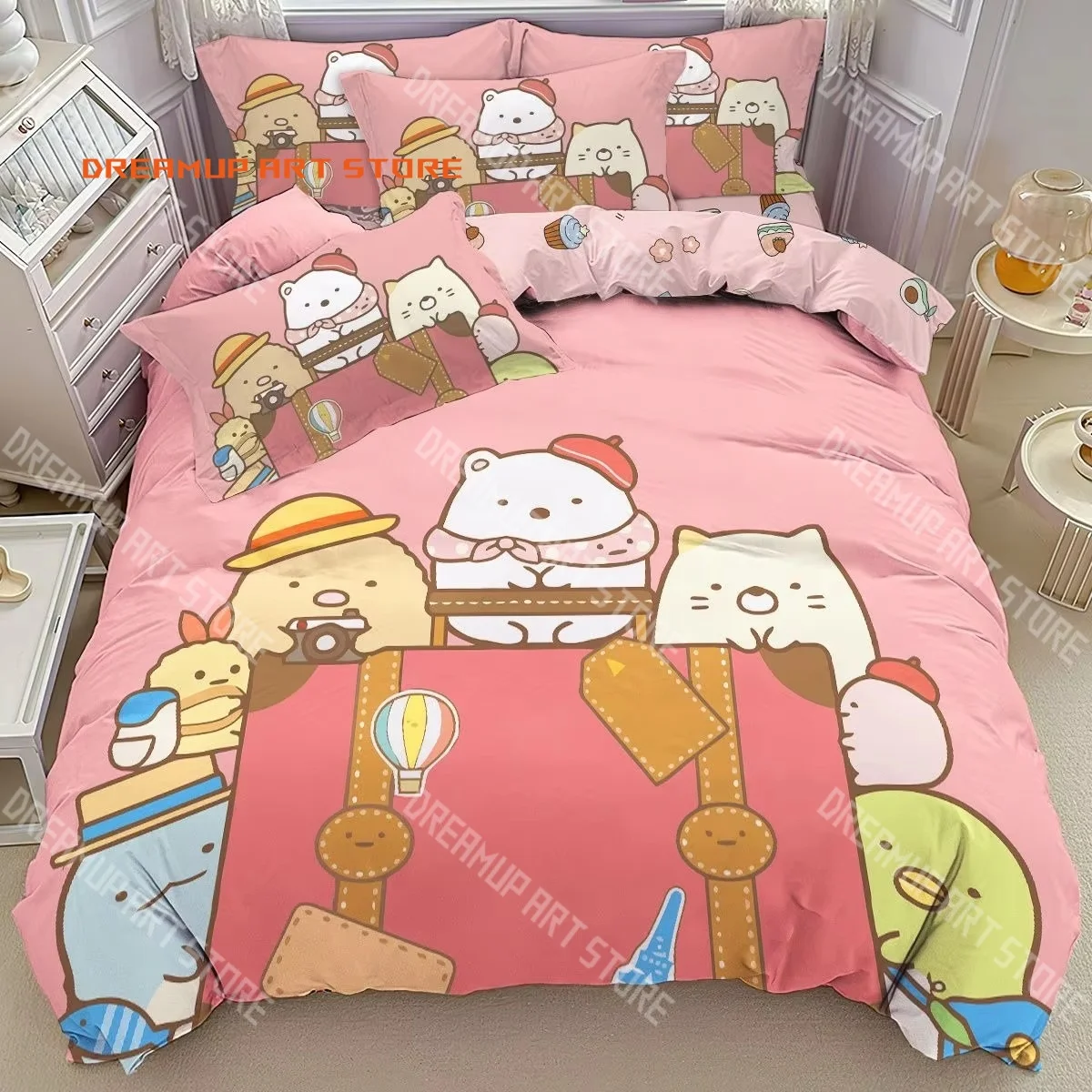 2026 3D Print Sumikko Gurashi Cartoon Bedding Set Single Twin Full Queen King Size Bed Set Adult Kid Bedroom Duvetcover Set