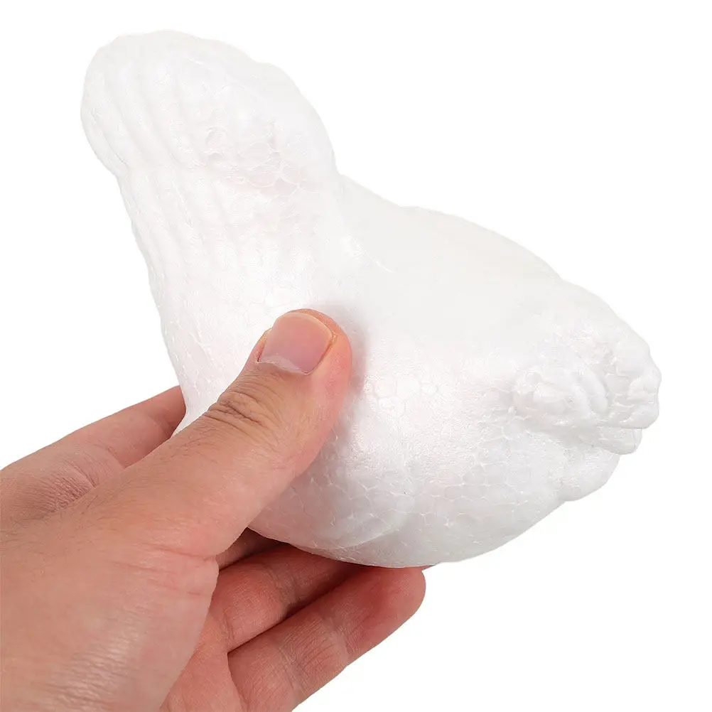 4Pcs Foam Hen Ornaments 14Cm White Polystyrene Craft Balls for DIY Painting Easter Halloween Farm Party Decoration Chicken view 6