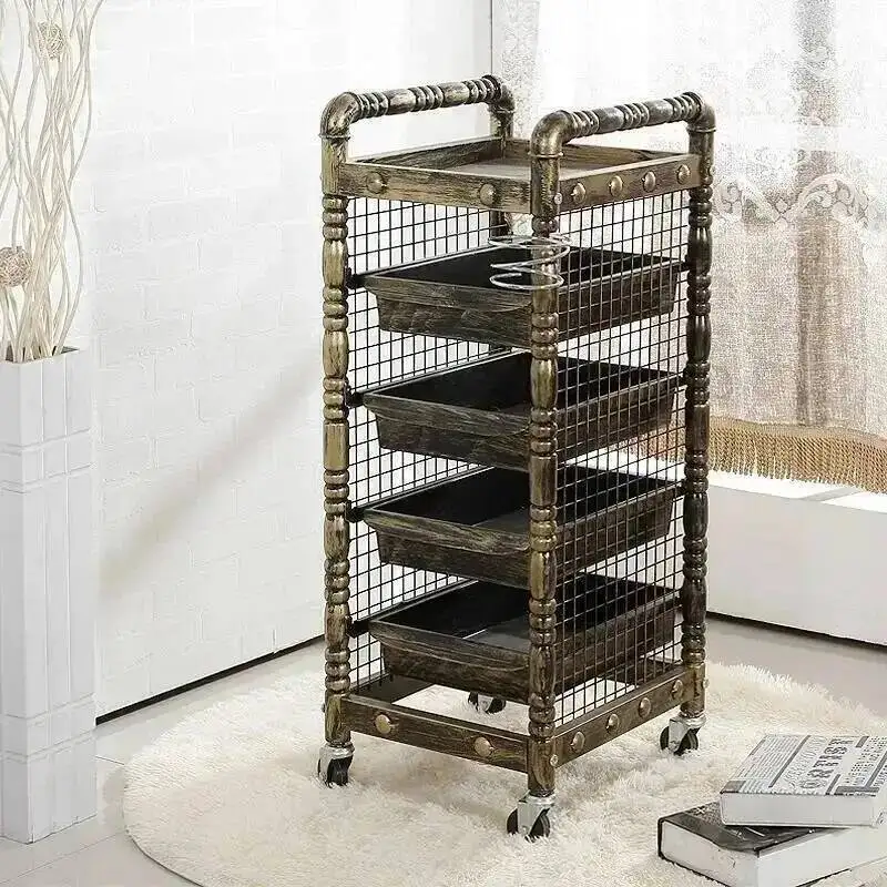 Station Furniture Nails Auxiliary Beauty Salon Trolley Cart Rolling Salon Car With Wheels Aesthetic Salon Kapper Meubels Barber