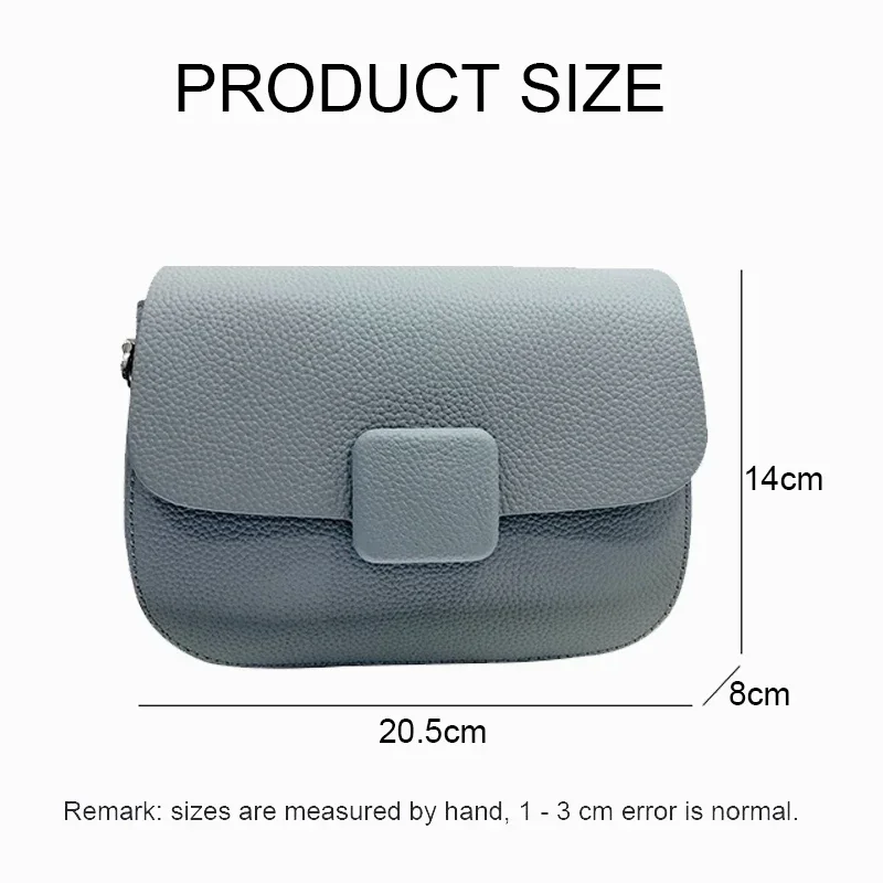 

New Elegant Women Shoulder Bag Genuine Leather Girls Female Solid Color Square Small Ladies Crossbody Pouch
