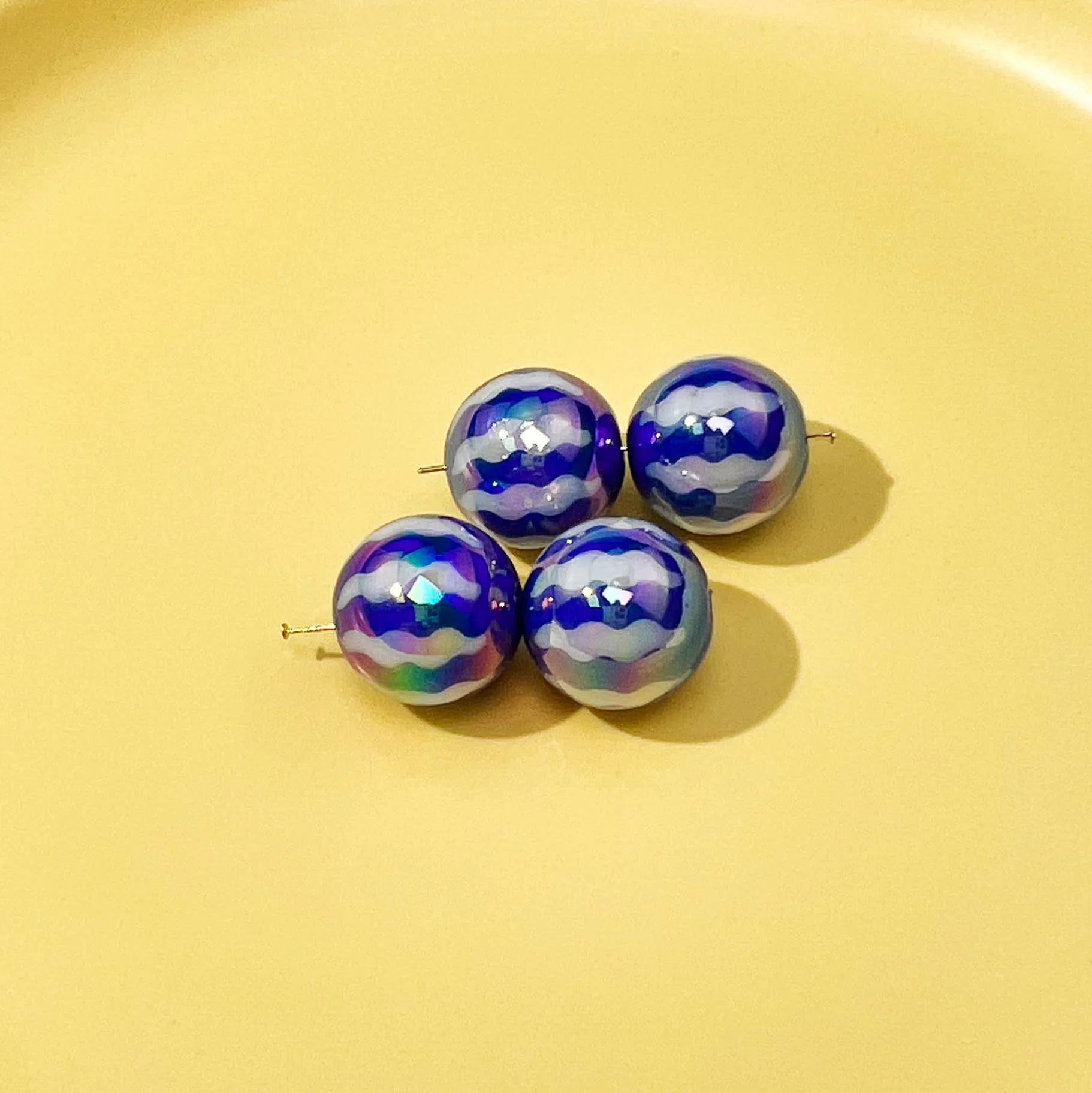 20Pcs 16mm Acrylic Watermelon Engraved Loose Beads Mobile Phone Chain Car Hanging Handmade DIY Accessories Beads Jewelry