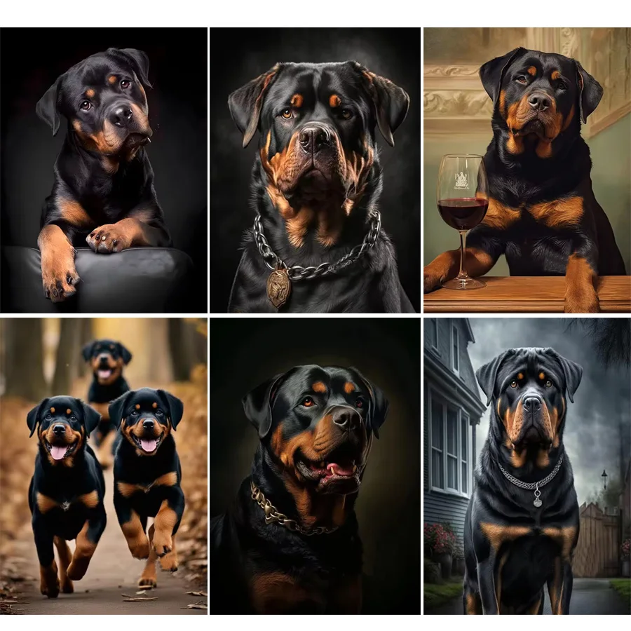 

Ротвейлер полный 5D комплект алмазной живописи домашняя собака фреска Diy Алмазная вышивка щенок вышивка крестиком подарок ручной работы домашний декор поделки