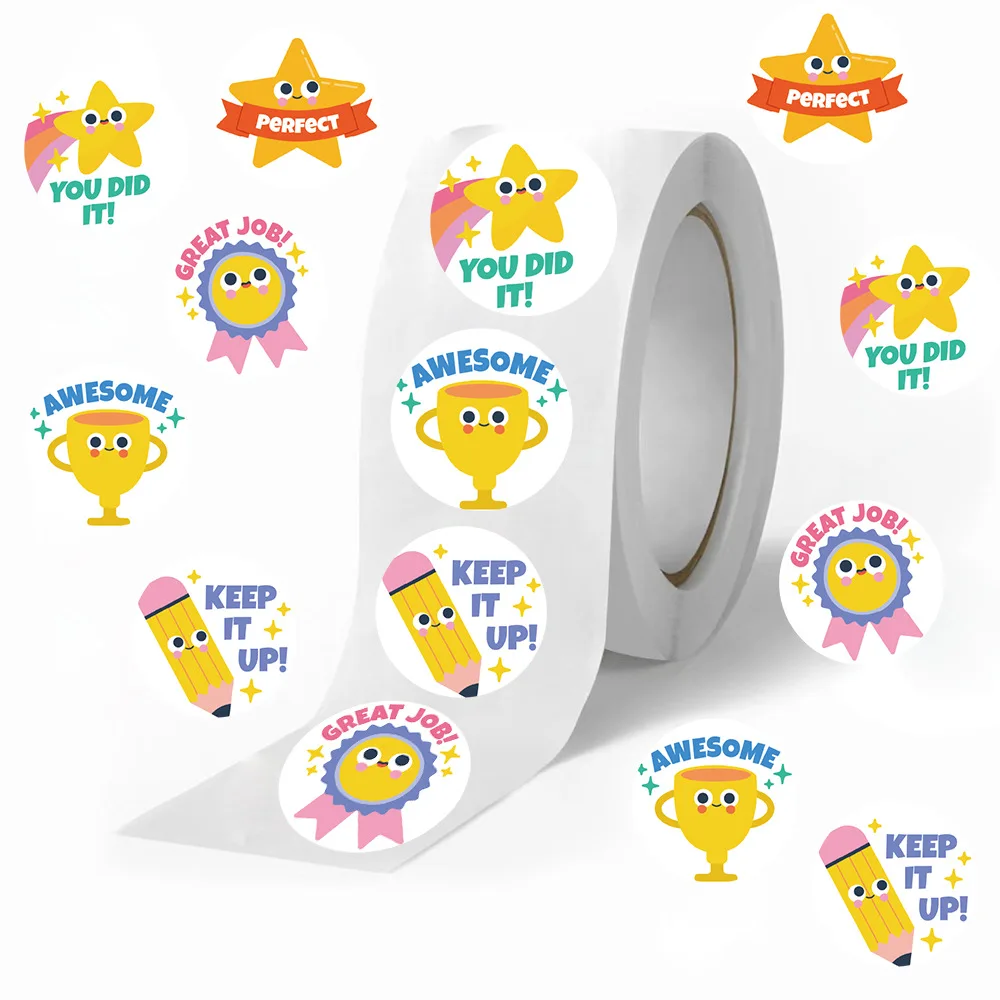 500pcs/10 types Cartoon Medal Stickers For School Reward Stickers Classroom Decoration Encouragement For Student Teacher