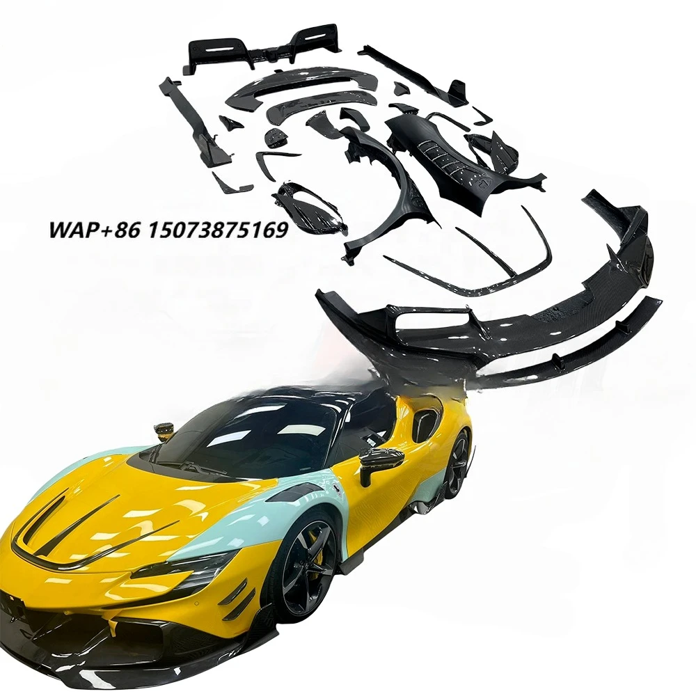 MSY Style Dry Carbon Fiber Full Body Kit for Front Lip Rear Diffuser Front Rear Bumper Side Skirts Rear Wing Hood