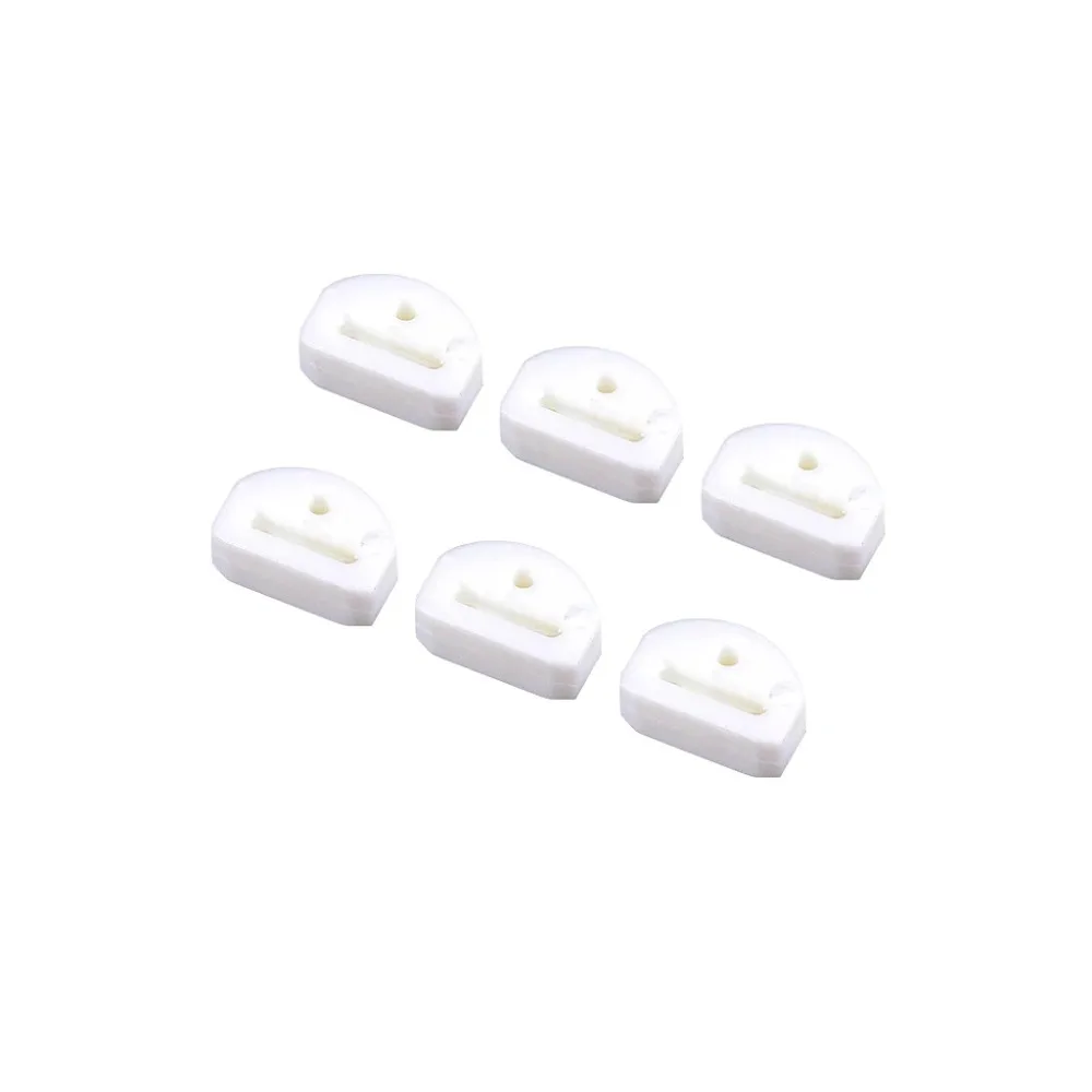 Cream Black White 6Pcs Classical Guitar String Retainer, Triple-Cornered Buckle & Tie Parts