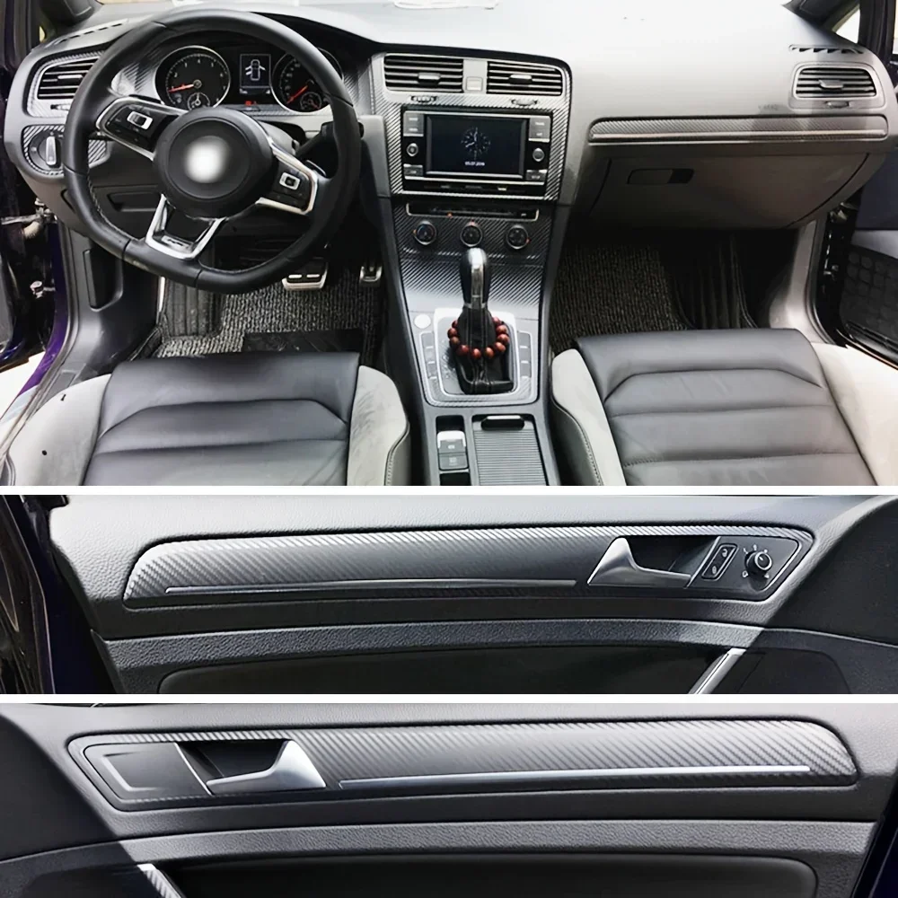 For Volkswagen Golf 7 MK7 GTI Interior Central Control Panel Door Handle Carbon Fiber Stickers Decals Car Styling Accessorie