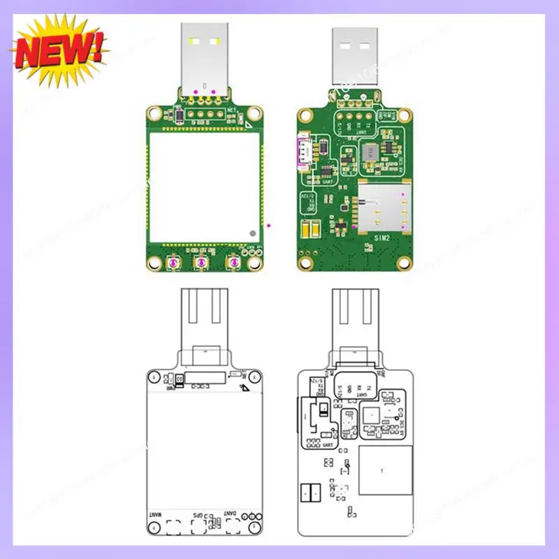 

T24C Simcom SIM7600G-H LTE CAT4 Основная плата USB-ключа + FPC поддерживает основной плату разработки GNSS