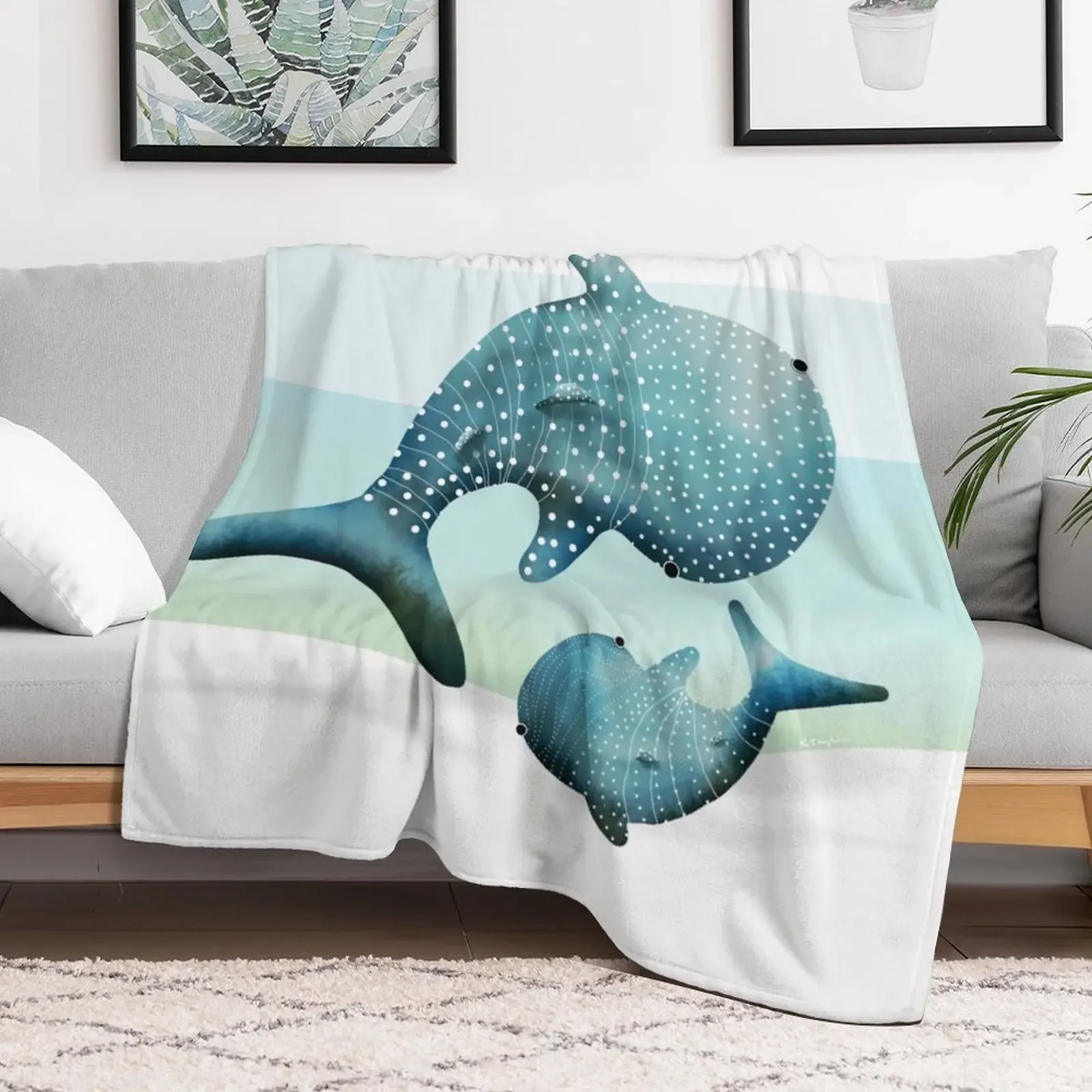 New Whale Sharks Throw Blanket Cozy Microfiber Throw Blanket for Home Bedroom