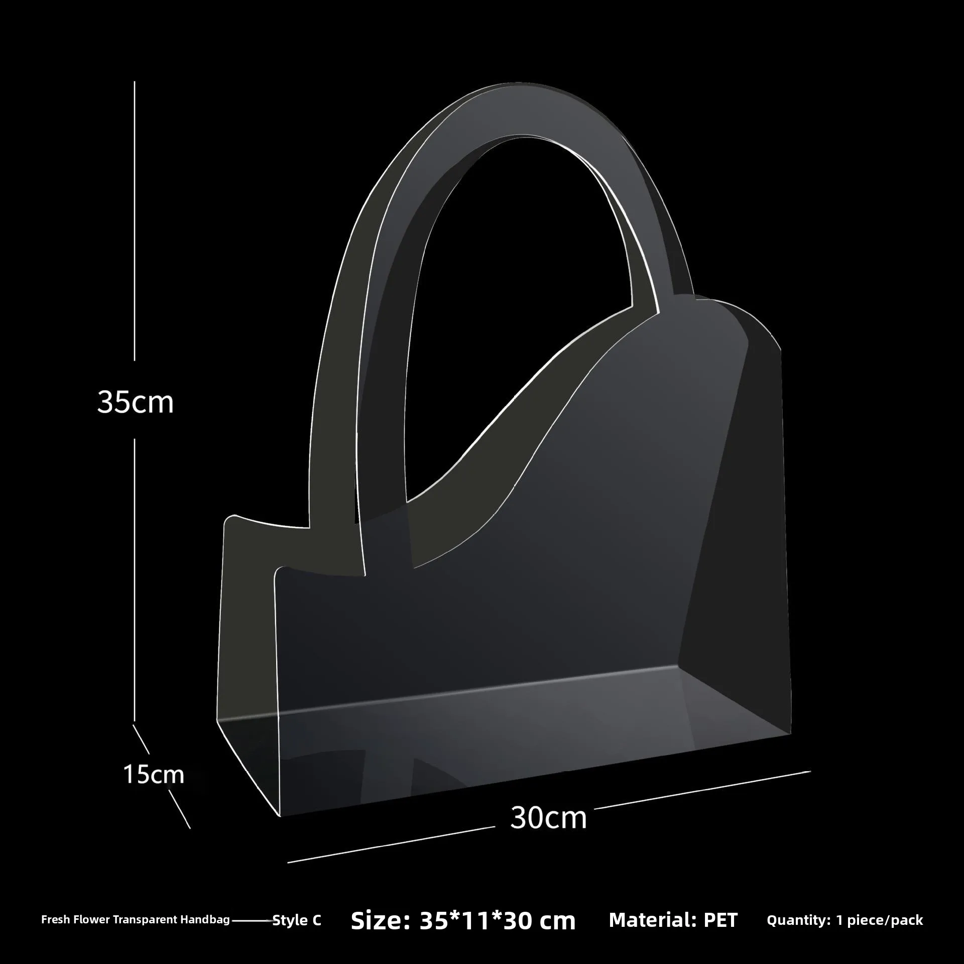 Transparent Simple PVC Floral Handbag Gift Bag High-End Sensation Eco-Friendly Packaging Bag for Ladies Summer Creative Pattern