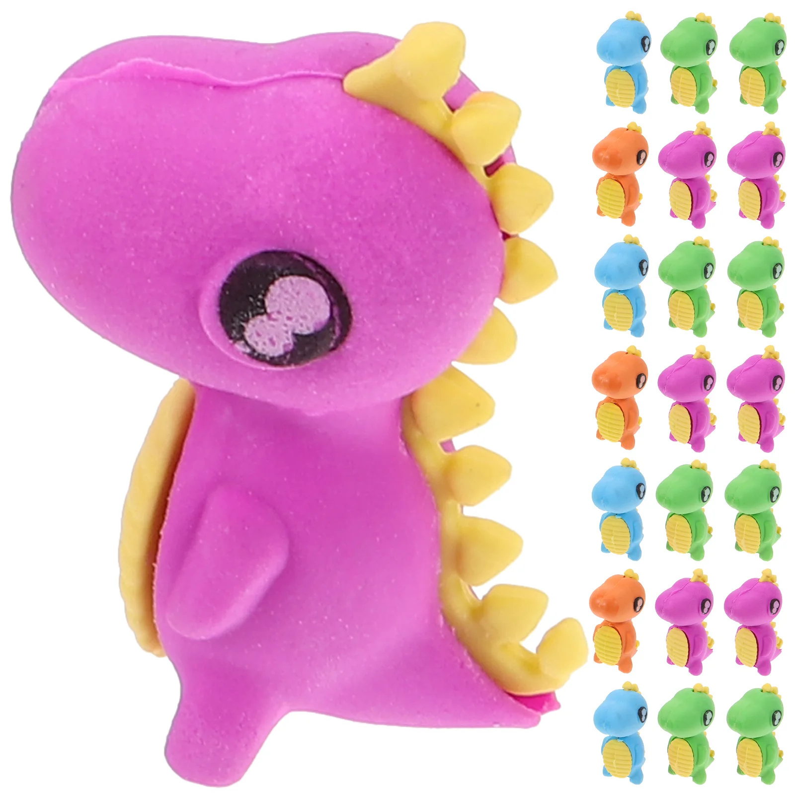 

24pcs Dinosaur Erasers Adorable Animal Design Safe Rubber Material Classroom Supplies Cute Desk Pets Fun Take Apart Eraser