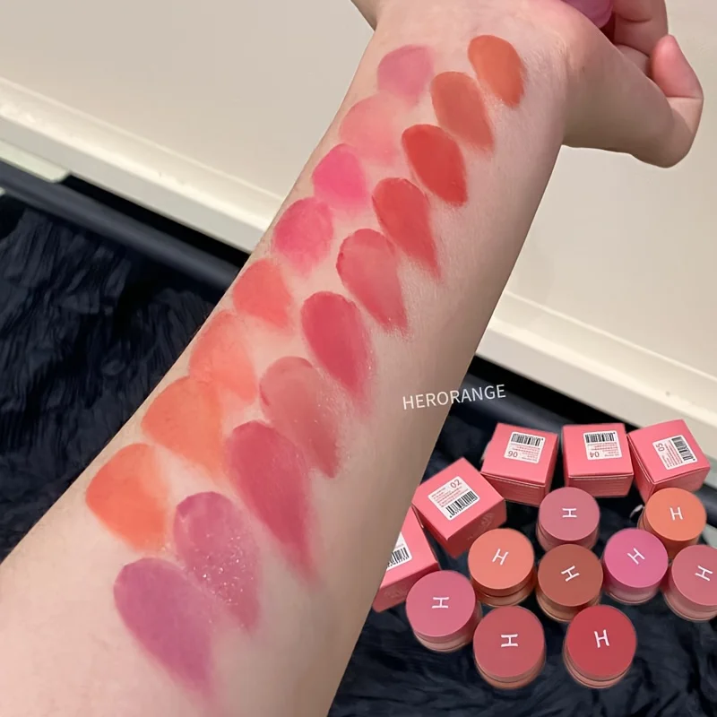 Herorange Dwukolorowy Balsam do Ust i Policzków, Efekty Matowe i Błyszczące, Super Pigmentowany, Nawilżający, Długotrwały, Nie Rozmazuje Się, Nie Klei Się, Może Być Używany na Usta i Twarz, Kosmetyki, Prezent na Boże Narodzenie